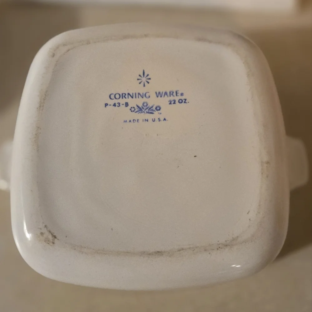 Corningware Vintage Blue Cornflower 22 Ounce Dishes (3)